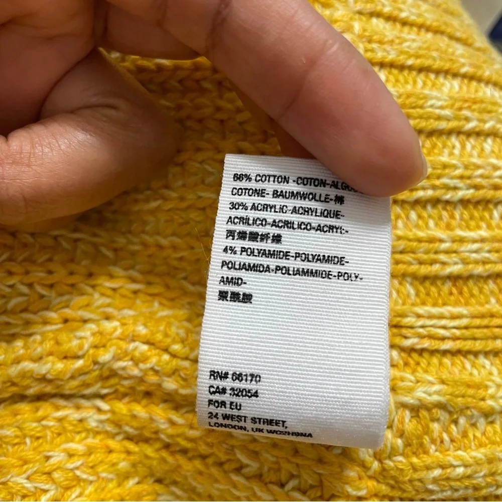 Free People High Hopes Cardi Sweater chunky knit oversized boxy yellow